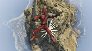 GTA 5 - Ragdolls And Crazy Falls N58 - (DEADPOOL)