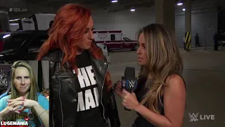 WWE Smackdown 1/15/19 Becky Lynch arrives and downs a NASTY Drink