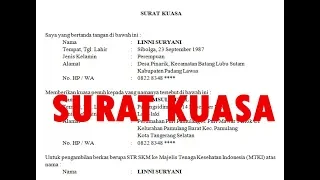 SURAT KUASA / MEMBUAT SURAT KUASA / CONTOH SURAT KUASA / FORMAT  SURAT KUASA