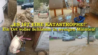 [Es ist eine Katastrophe] Extremes Unwetter flutet Karlsbad mit Schlamm & Wasser | Feuerwehr