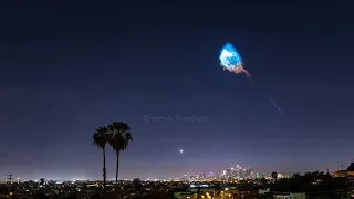 Spacex Falcon 9 Timelapse Above Downtown Los Angeles in 2020