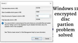 enter the amount of space to shrink in mb 760 windows 11 problem solved