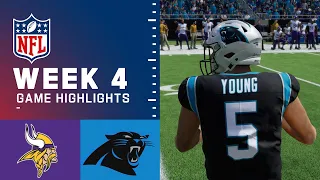 Vikings vs Panthers Week 4 Simulation Highlights | Madden 24 Rosters