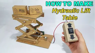 How To Make Mini Electric Hydraulic Lift Table With Cardboard and Motor N20 - Awesome Ideas