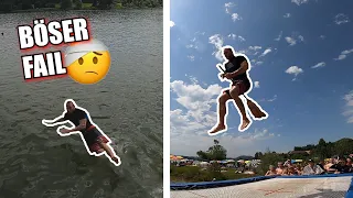 Eure Tricks vom Riesentrampolin ins Wasser!! // Schmerzhafter Fail