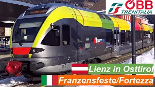 Winter Railway Journey to Austrian Alps - part 3: Dolomites Train Lienz - Franzensfeste / Fortezza