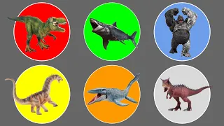 Satisfying Jurassic World Evolution 2 | Trex vs Megalodon vs Mosasaurus, Kong, Carnotaurus