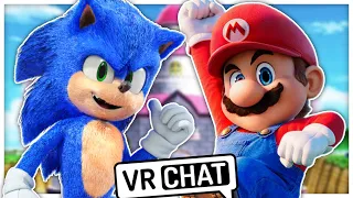 Movie Sonic Meets Movie Mario In VR CHAT!!