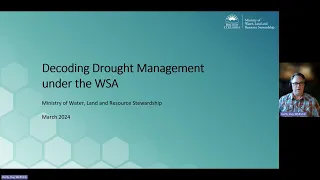 Decoding Drought Management Under the WSA with the Ministry of Water, Land and Resource Stewardship