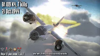 Bf 109 K4: 7 kills, Bomber Intercept over Grevenbroich  | Ace in a day | WW2 Air Combat Flight Sim