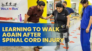 Spinal Cord Injury Patient Learning to  Walk Again | Physiotherapy Walking Exercise | Walking Rehab