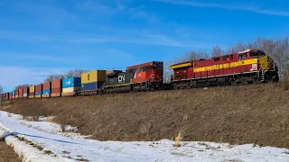 [4K] CN Heritage Units: IC, EJ&E and WC Around Edmonton Alberta - March 2023