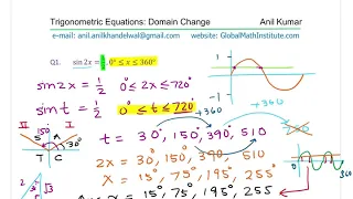 Trigonometric Equation with Domain Change GCSE Level A