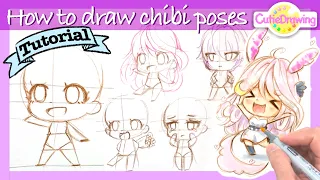 How to draw Chibi character poses with small tips/Gachalife/Easy way [Tutorial]