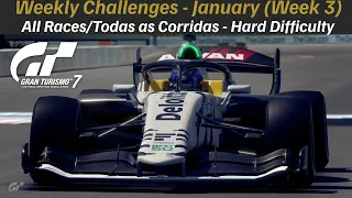 Gran Turismo 7 - Weekly Challenges (Janeiro/January) - Semana/Week 3 | Todas as Corridas/All Races