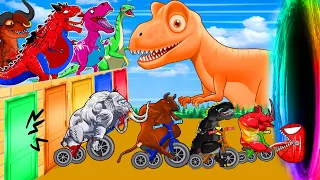T-Rex,Brontosaurus,Carnotaurus on Dilophosaurus GHIDORAH: Jurassic Park Adventure World Evolution 2!
