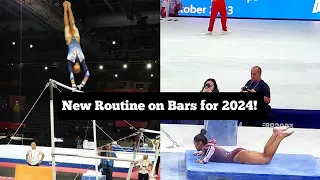 Melanie de Jesus dos Santos getting a new Uneven bars routine after struggling on her Nabieva.