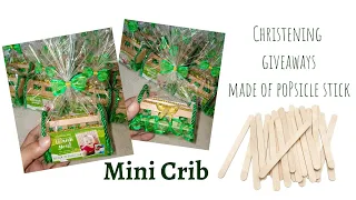 Mini Baby Crib | Christening Giveaways | DIY Souvenir | How to make souvenir made of Popsicle Stick