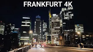 Night Driving Frankfurt (Main) city | Downtown Vibes | Roads of Germany | ASMR POV cruising [4K]✔️