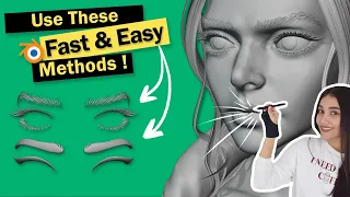 3 SIMPLE Ways To Create Stylized Eyebrows And Eyelashes In Blender !