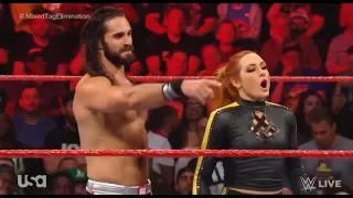 Becky Lynch and Seth Rollins vs Andrade and Zelina Vega Raw 7/8/2019 HD