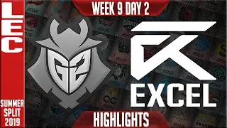 G2 vs XL Highlights | LEC Summer 2019 Week 9 Day 2 | G2 Esports vs Excel Esports