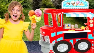 Five Kids Fun Selling in Ice Cream + more Children's Songs and Videos