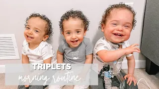 *TRIPLETS* morning routine with 3 g-tubes & a trach!