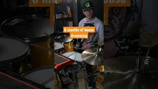 House drumming one year challenge #drumlesson #drums #hybriddrums #drumbeat  #thehybriddrummer
