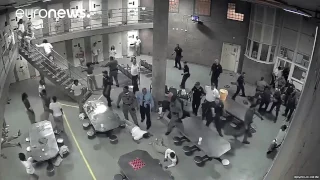 CCTV: Brawl breaks out in max-security jail, 10 hospitalised