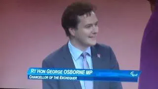 George Osborne being bawbagged at the Paralympics.