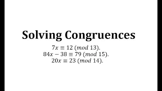 Solving Congruences