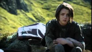 Game Of Thrones - Arya and an emotional Hound