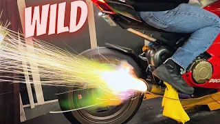 Panigale V4R Screaming on The Dyno with SC Project Exhaust
