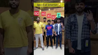 Speed of Internet 🤣~5g vs 4g vs 3g vs 2g vs E 😂~#shorts #ytshorts #funnyvideo