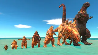 Evolution Of Lava Godzilla VS Ice Team - Animal Revolt Battle Simulator