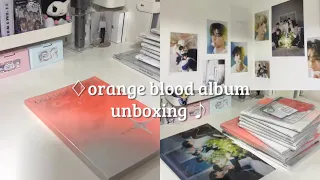 ♢enhypen orange blood albums unboxing (ksana,kalpa and engene set) lucky draw pcs🧷🧡