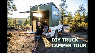 HOMEMADE TRUCK CAMPER TOUR | Tips for a Lightweight Build On A Budget