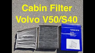 Cabin filter replacement on Volvo V50.