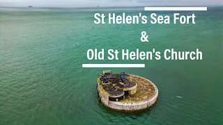 4K Drone - Flying to St Helen's Fort out at Sea - Old St Helen's Church