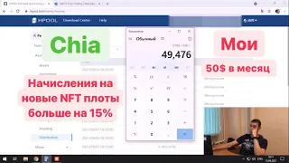 Chia майнинг  доход на новых NFT платах больше 15% чем на старых. Доход с 1Tb. 50$ в месяц на 25Tb.