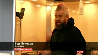BBC Breakfast : Ben Newman possibly the most famous jacket potato seller in the world.