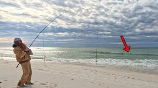 I Hooked A MONSTER FISH From The Beach!