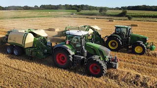 🇫🇷Pressage de paille 2023- x2 Krone Bigpack 1270 VC🌾- Fendt 826 vs 6250R🤩- EDT ROBILLARD