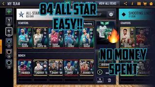 THE EASIEST/FASTEST WAY TO GET AN 84 ALL STAR LINEUP!! NBA Live Mobile 19 Tips