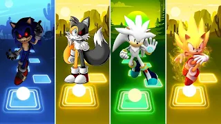 Sonic Exe 🆚 Silver Sonic 🆚 Tails Exe Sonic 🆚 Super Sonic | Sonic Music Gameplay Tiles Hop