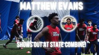 MATTHEW EVANS SHOWS OUT AT STATE COMBINE! | Football Camp Day In  My Life | Prep RedZone Camp |
