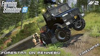 Winching logs with UNIMOG in the forest | Forestry on RENNEBU | Farming Simulator 22 | Episode 2