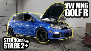 MK6 Golf R Dyno Comparison, Stock(ish) vs Stage 2+