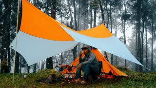 ⛈️ RELAXING CAMPING in heavy rain & thunderstorm, sound of rain & thunder for sleeping (RAIN VIDEOS)